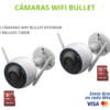 KIT CAMARAS BULLET KIT DE 2 CÁMARAS WIFI BALA DE 5MP PARA EXTERIOR + 2 MEMORIAS MICRO SD 128GB.