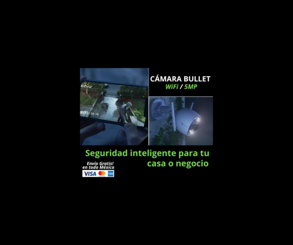 KIT DE 2 CÁMARAS WIFI BALA 5MP PARA EXTERIOR EZVIZ + 2 MICROSD 128GB | Solución ideal para vigilancia inteligente en hogares, negocios y oficinas. Ofrece imagen ultra HD 5MP, acceso remoto desde el celular y almacenamiento incluido, todo en un sistema fácil de instalar y configurar. Este kit incluye 2 memorias Micro SD de 128GB, lo que permite grabación local continua sin necesidad de pagar suscripciones.