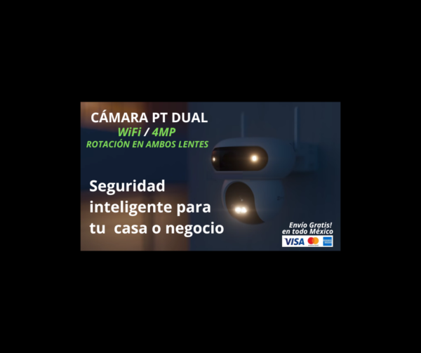 KIT DE 2 CÁMARAS WIFI PT EZVIZ DE DOBLE LENTE CON ROTACIÓN + 2 MICRO SD DE 128GB | Solución avanzada de videovigilancia inteligente que ofrece cobertura total 360°, alta definición y grabación local sin mensualidades. Cada cámara cuenta con doble lente con rotación independiente, permitiendo monitorear dos áreas al mismo tiempo desde una sola cámara. Incluye 2 memorias micro SD de 128GB, listas para grabar desde el primer momento.