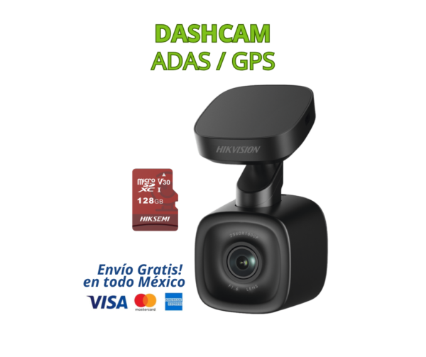 KIT CÁMARA MÓVIL DASH CAM HIKVISION F6 CON ADAS, GPS, G-SENSOR Y MICRO SD 128GB | Protege cada trayecto con una cámara móvil avanzada diseñada para seguridad vehicular inteligente. Es ideal para conductores particulares, flotillas, transporte privado y uso profesional.