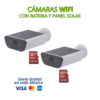 Kit Cámaras WiFi 4K EZVIZ Exterior con Batería y Panel Solar | WiFi 6, Visión Nocturna, Detección Humana/Vehículos + 2 MicroSD 128GB