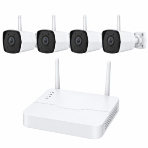 KIT WIFI con 4 Cámaras IP Inalámbricas de 2MP |  Audio Integrado | IR 30M | IP67 | HDD 2TB